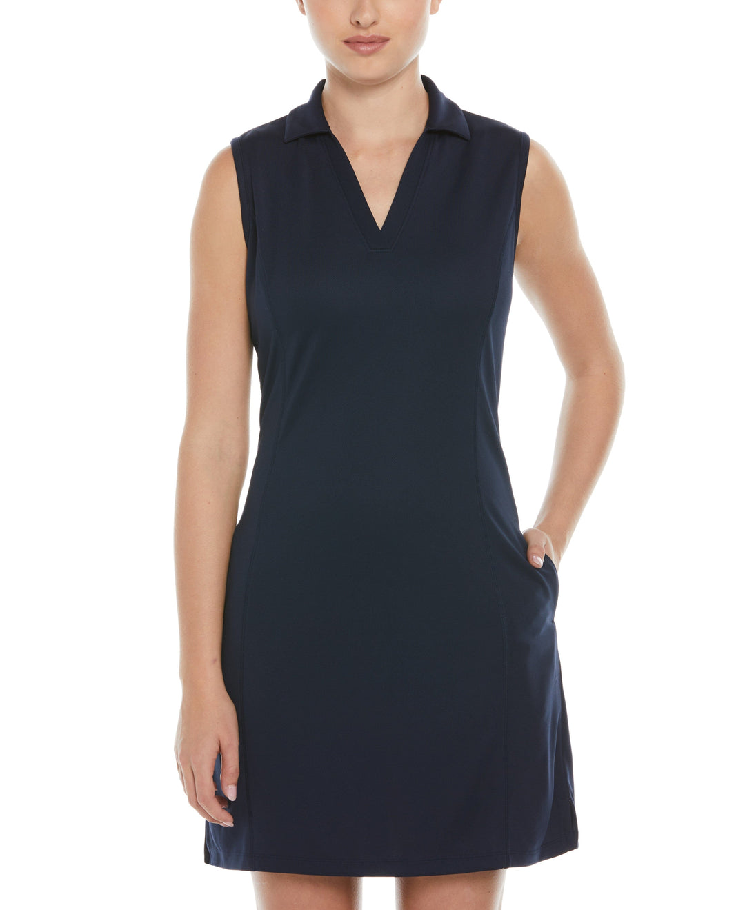 golf shirt dress Polo Collar Zipper Tennis Golf Dresses Green Athletic Dresses