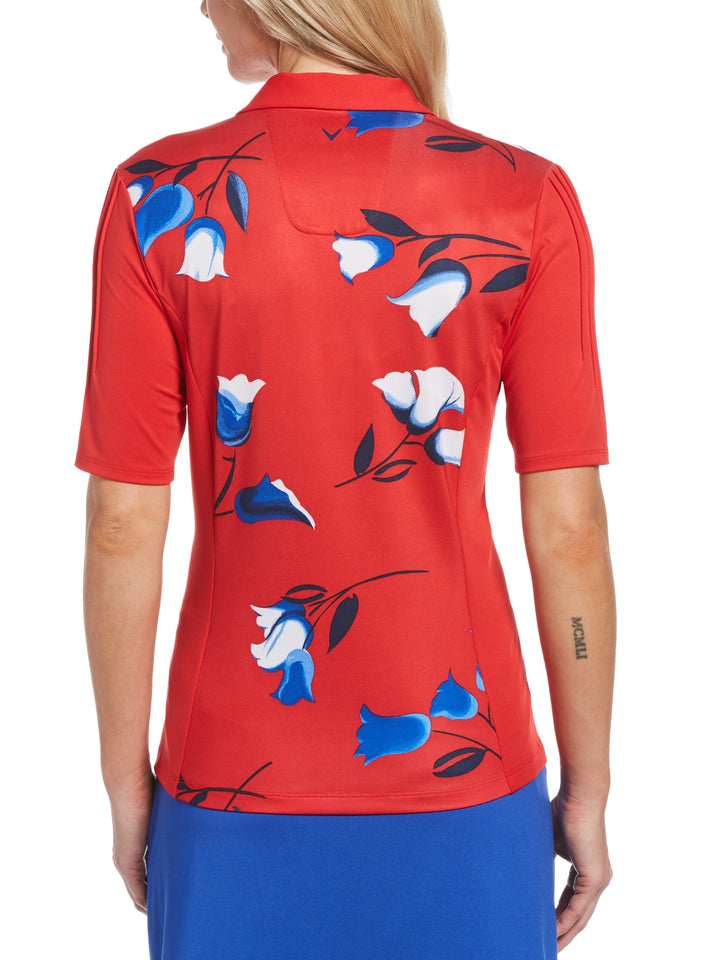 Women's Allover Floral Print Golf Polo