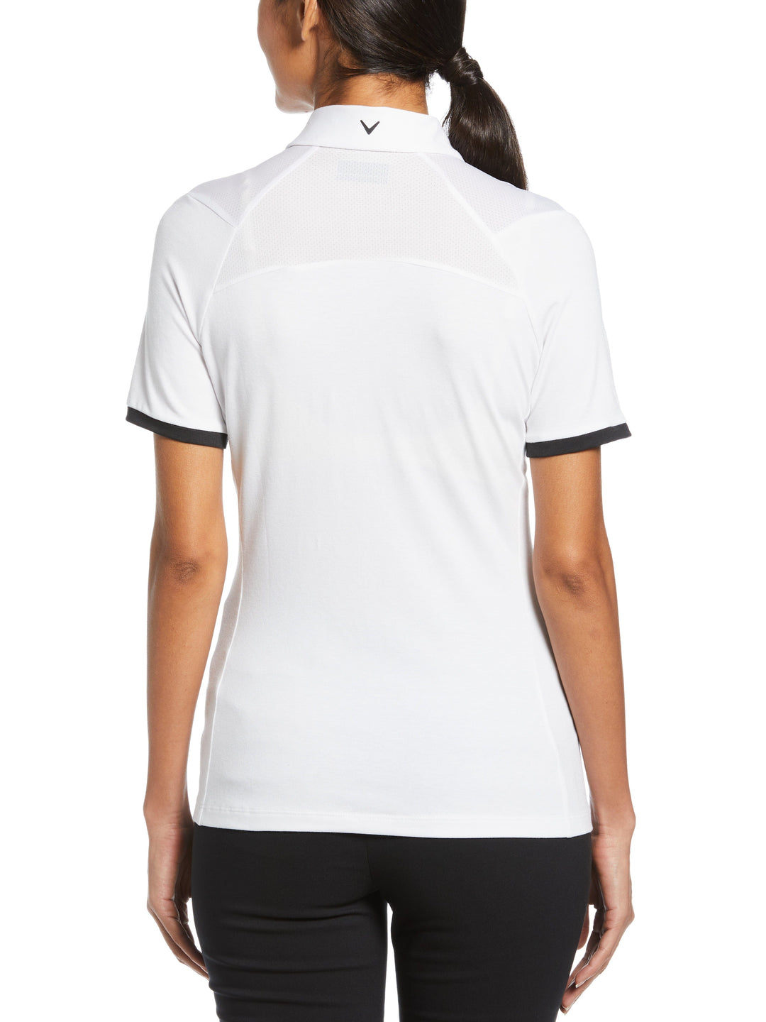 Womens Colour Block Polo (Brilliant White) 