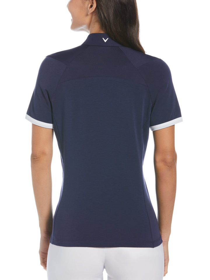 Womens Colour Block Polo (Peacoat) 