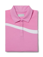 Womens Colour Block Polo (Pink Sunset) 