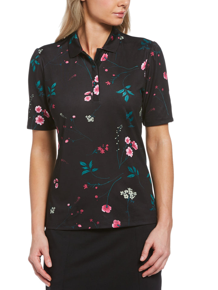 Women's Botanical Floral Print Golf Polo