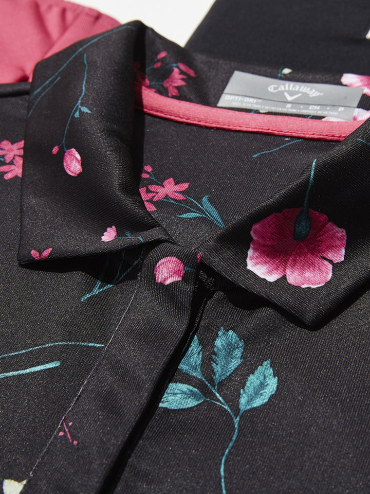 Women's Botanical Floral Print Golf Polo