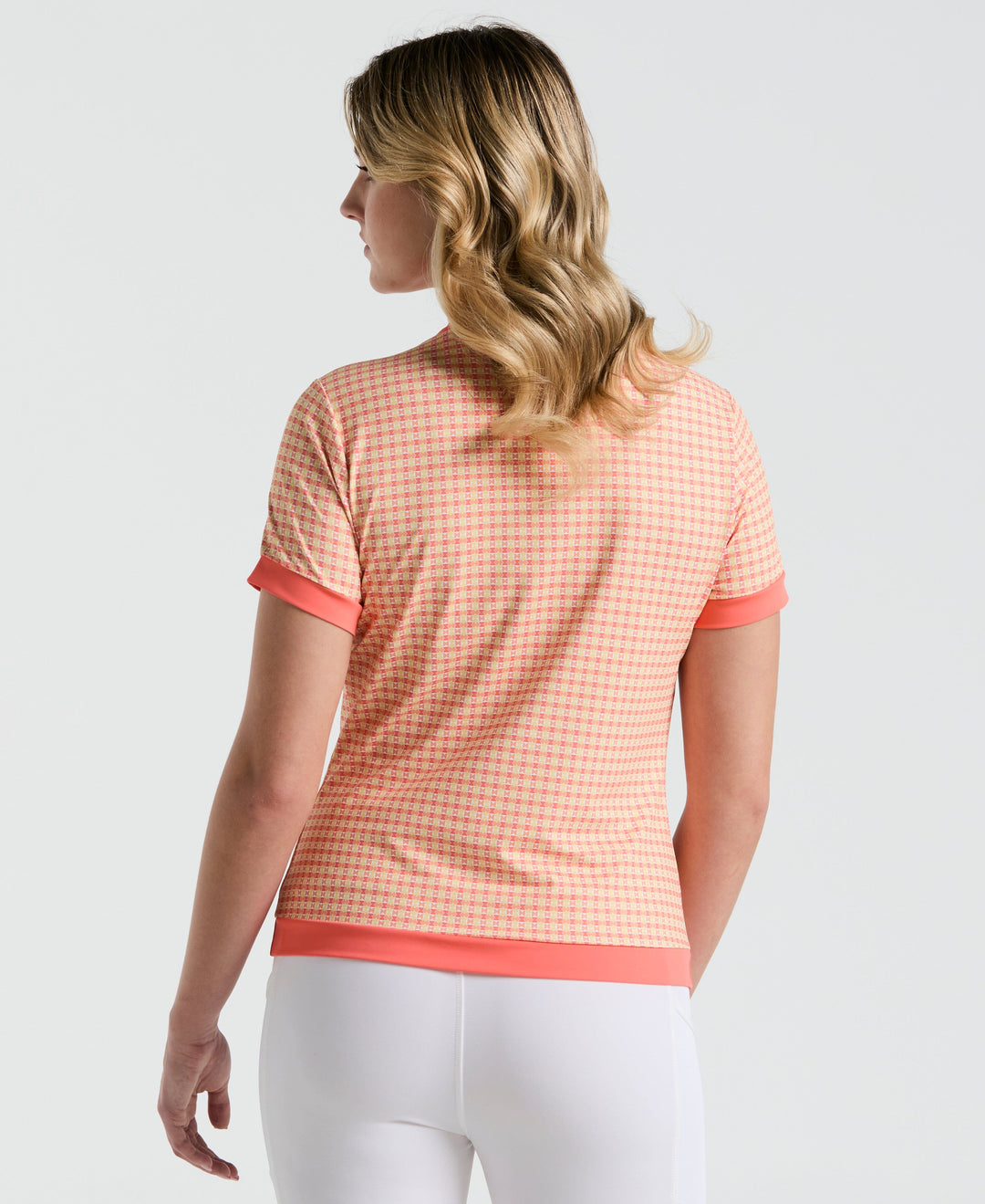 Women's Pete's Bow Tie Coloe Block Polo  (Coral Quartz) 