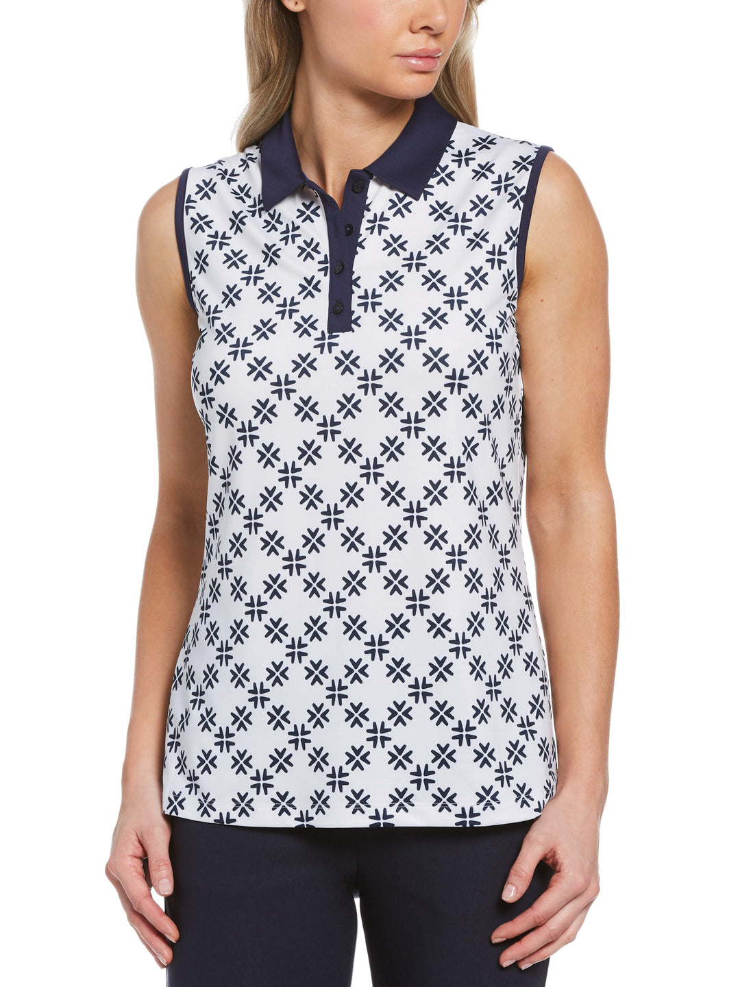 Women's Chevron Floral Print Golf Polo