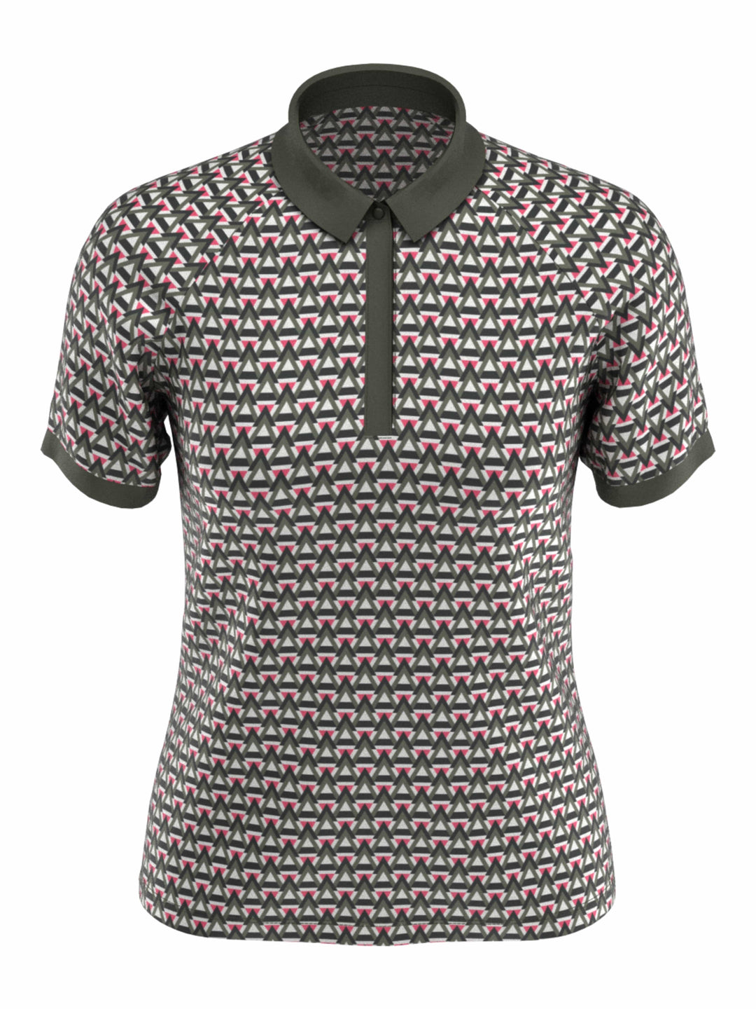 Chevron Geo Print Golf Polo (Brilliant White) 