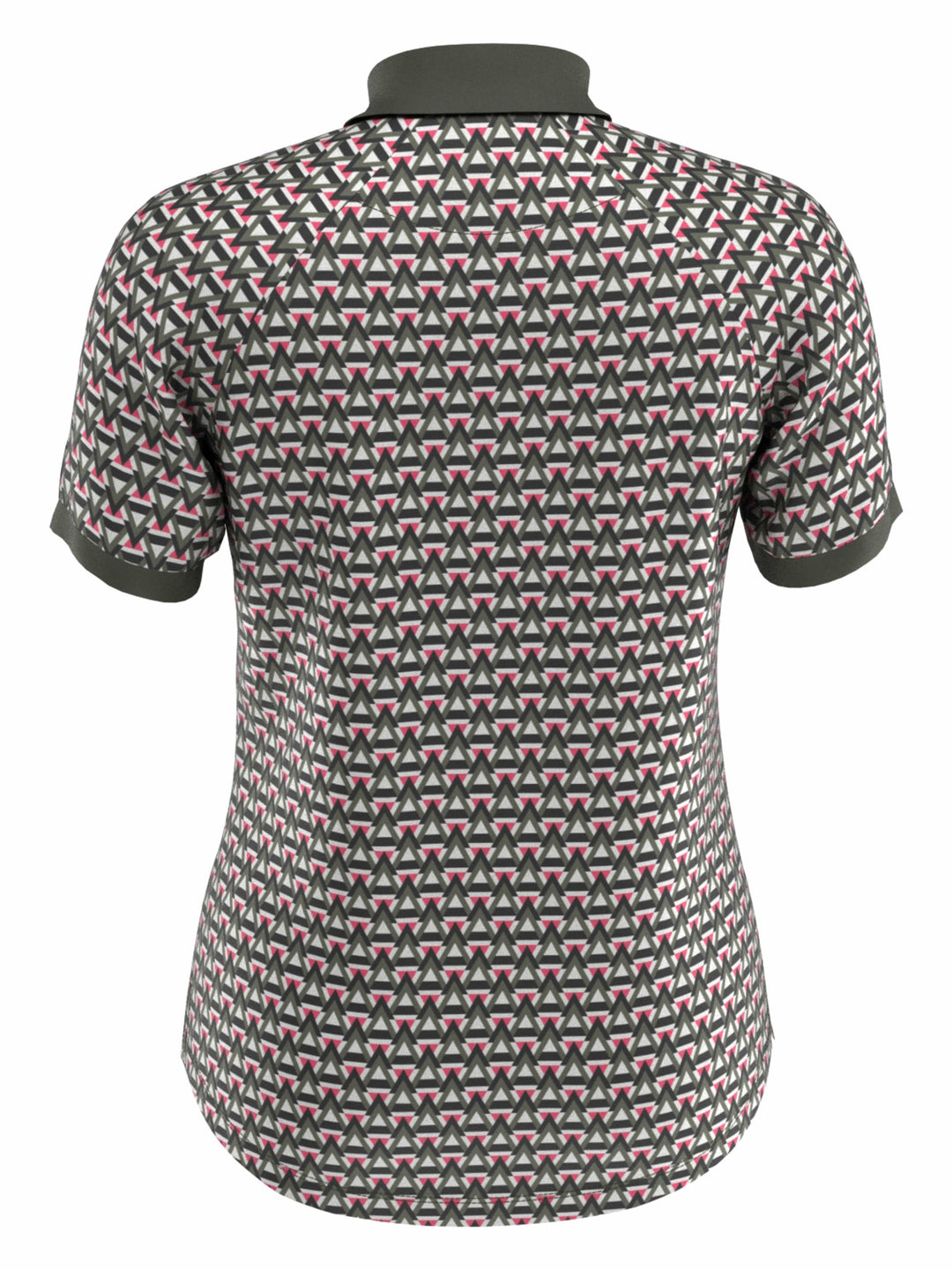 Chevron Geo Print Golf Polo (Brilliant White) 