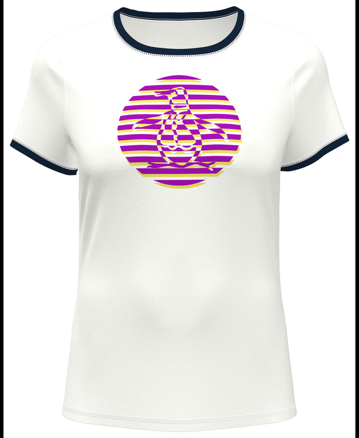Women's Circle Pete Performance Tennis Tee   (Bright White) 