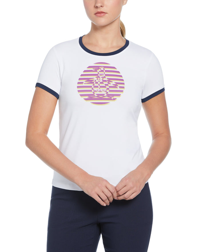 Women's Circle Pete Performance Tennis Tee   (Bright White) 