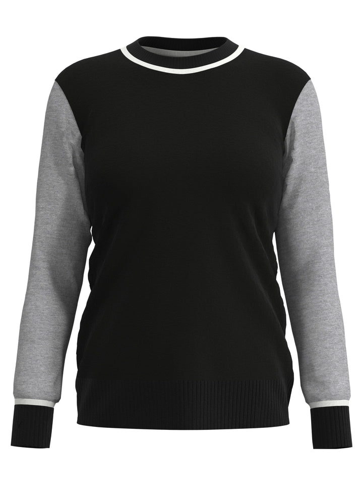 Women's Color Block Crew Neck Sweater