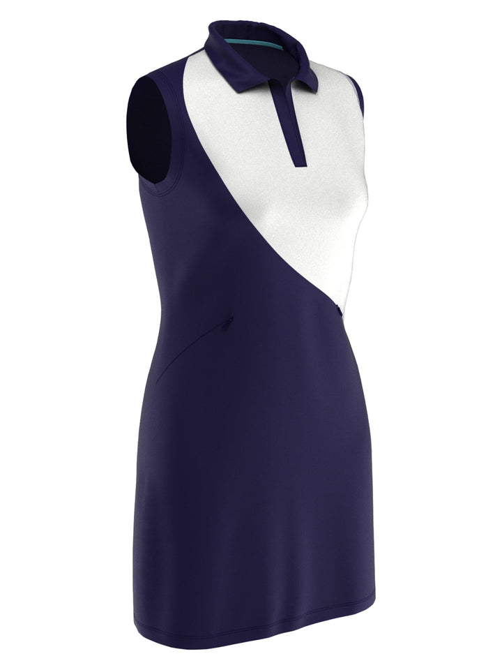 Color Block Golf Dress (Peacoat/Brilliant Whit) 