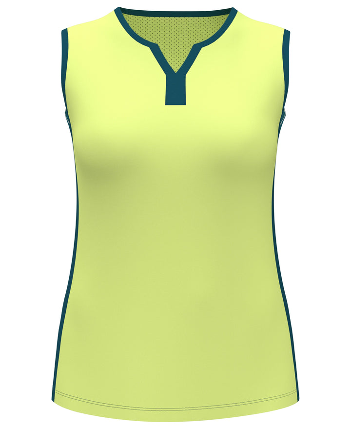 Color Block Golf Shirt with Mesh Back (Sunny Lime) 
