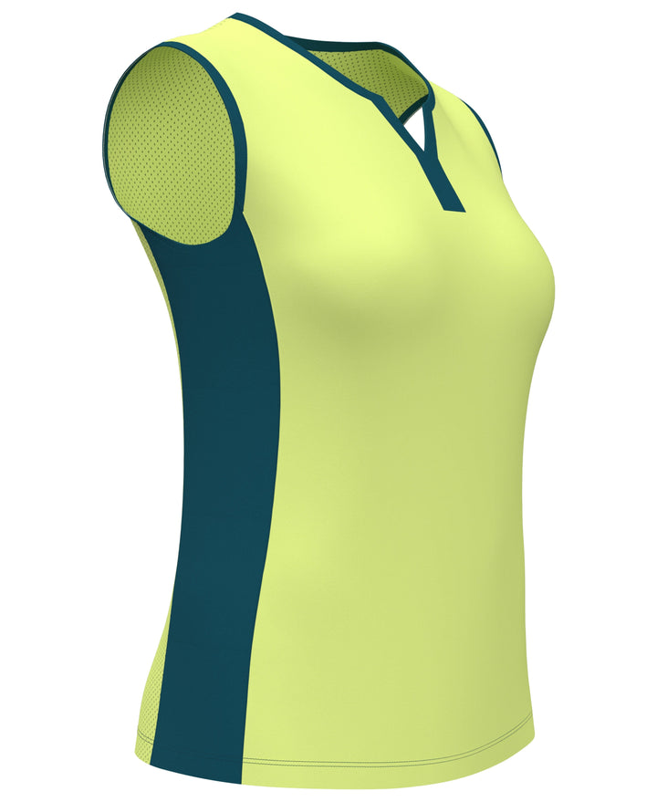 Color Block Golf Shirt with Mesh Back (Sunny Lime) 