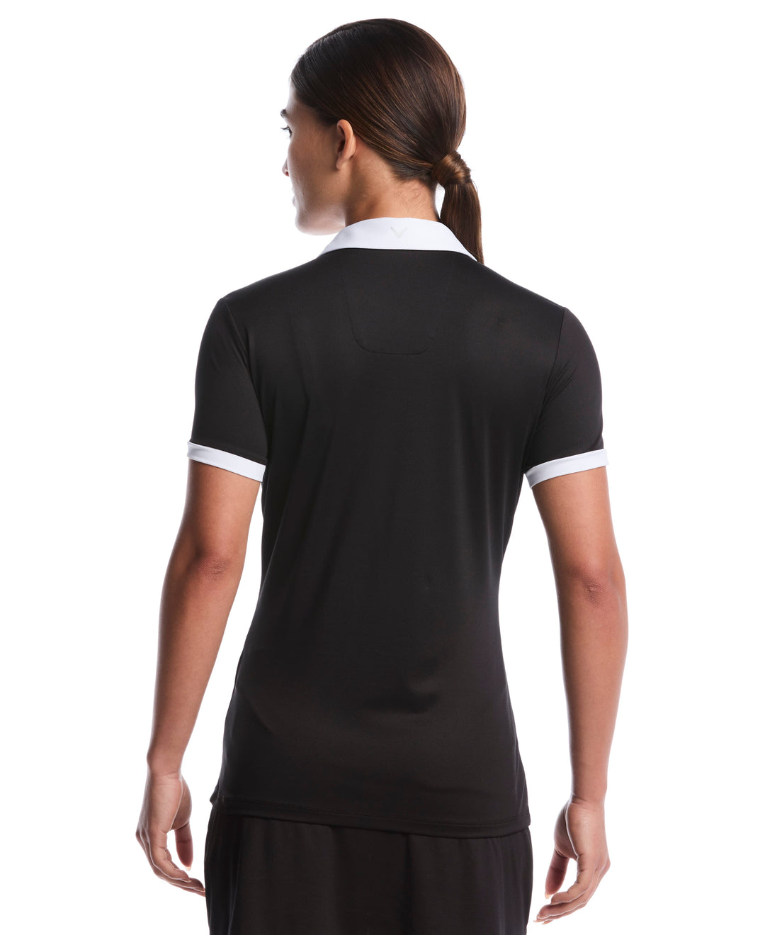 Womens Color Block Polo (Caviar) 