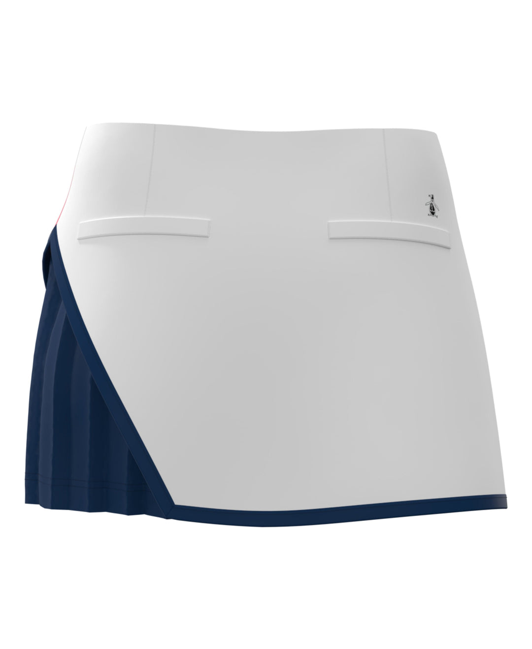 Color Block Side Pleated 13" Tennis Skort (Bright White) 