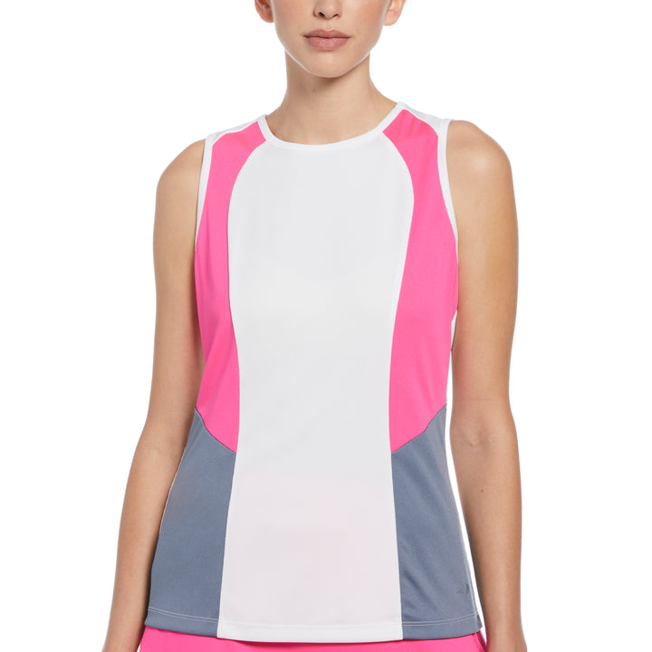 Color Block Tennis Tank Top (Brilliant White) 