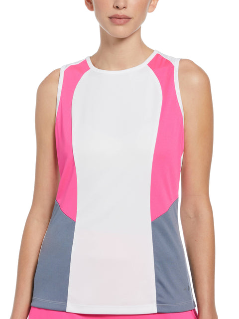 Color Block Tennis Tank Top (Brilliant White) 