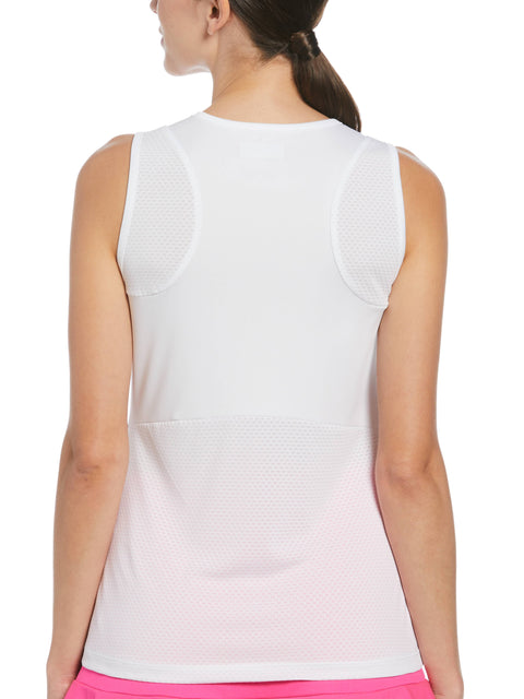 Color Block Tennis Tank Top (Brilliant White) 