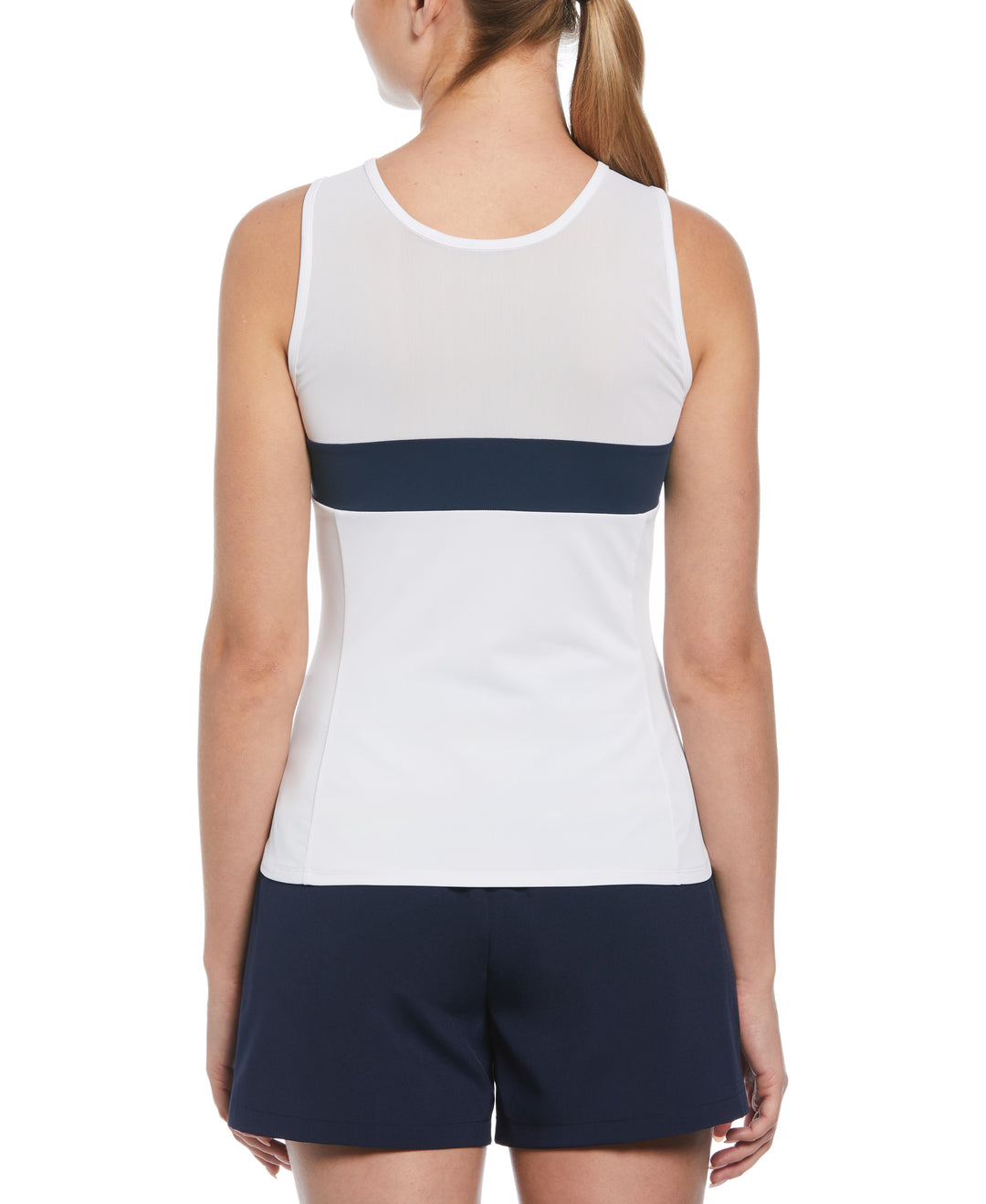 Women's Color Block Tennis Tank Top (Bright White) 