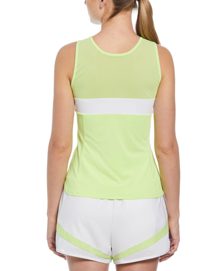Women's Color Block Tennis Tank Top (Sharp Green) 