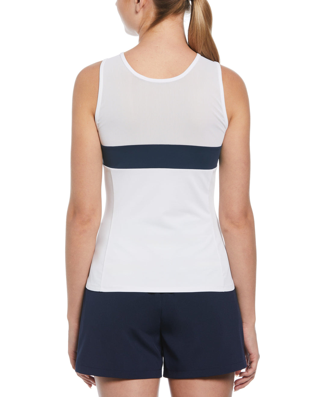 Women's Color Block Tennis Tank Top (Bright White) 