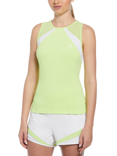 Women's Color Block Tennis Tank Top (Sharp Green) 