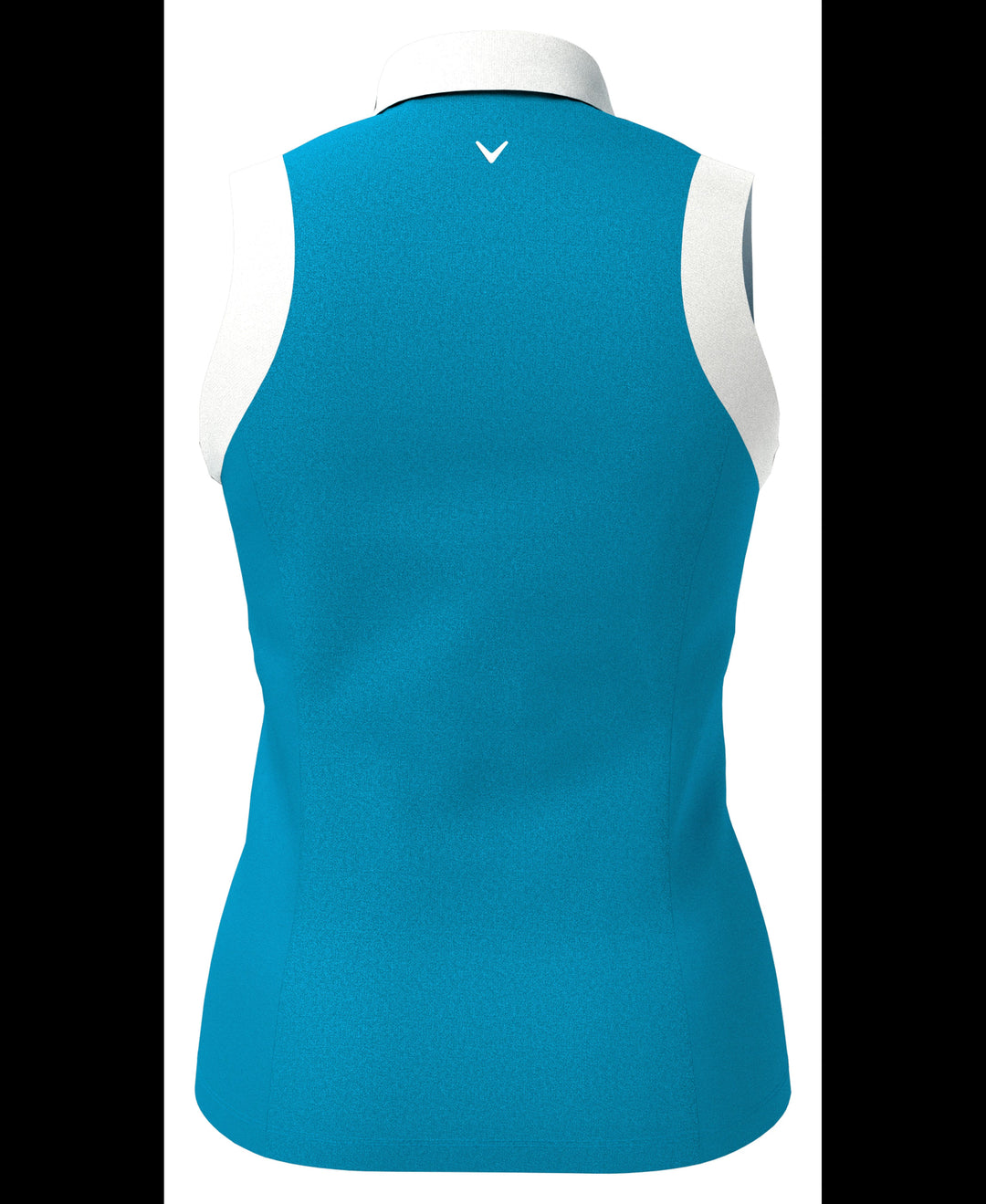 Women's Color Block V-Placket Sleeveless Golf Polo Shirt (Vivid Blue) 