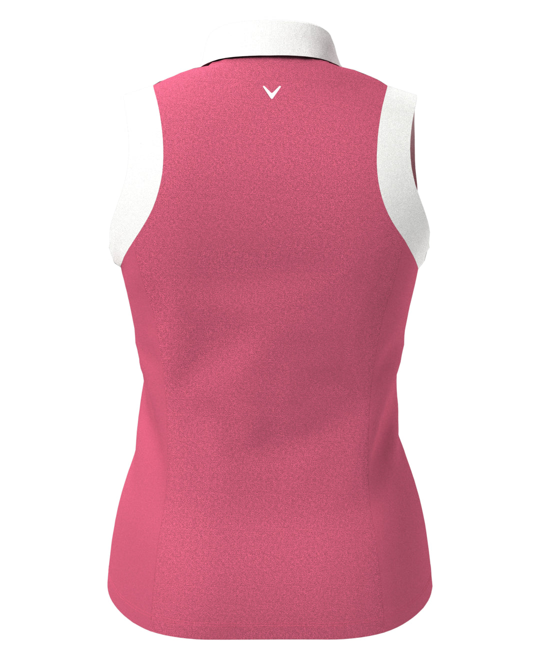 Women's Color Block V-Placket Sleeveless Golf Polo Shirt (Fruit Dove) 
