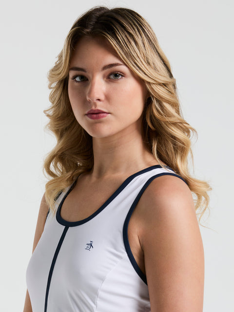 Women's Colour Block Tennis Dress (Bright White) 