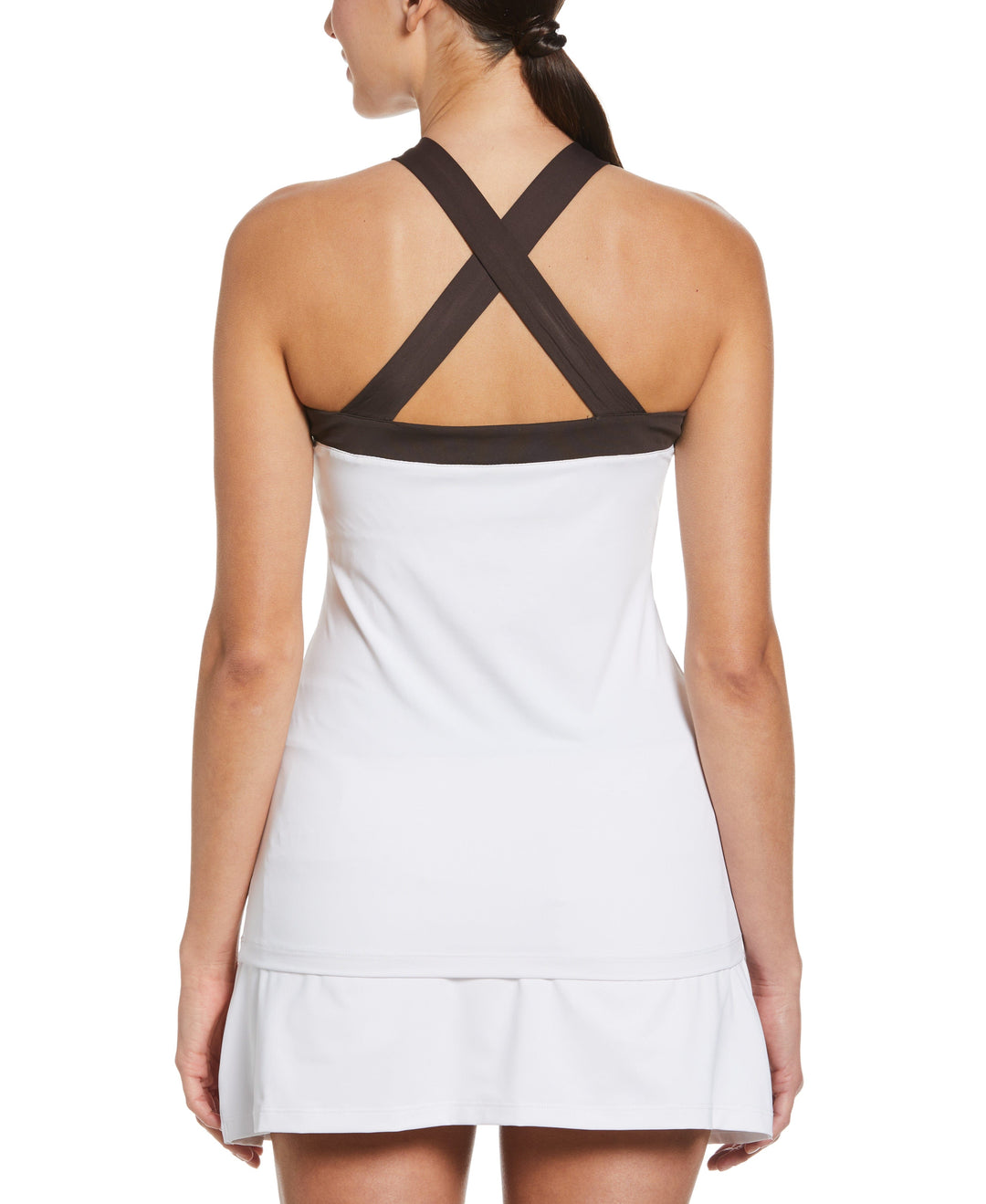 Colour Block Tennis Halter Top (Bright White) 