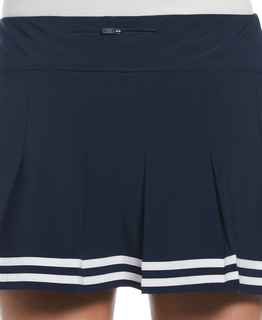 Women's 13" Contrast Hem Pleated Tennis Skort (Black Iris/Bright Wh) 