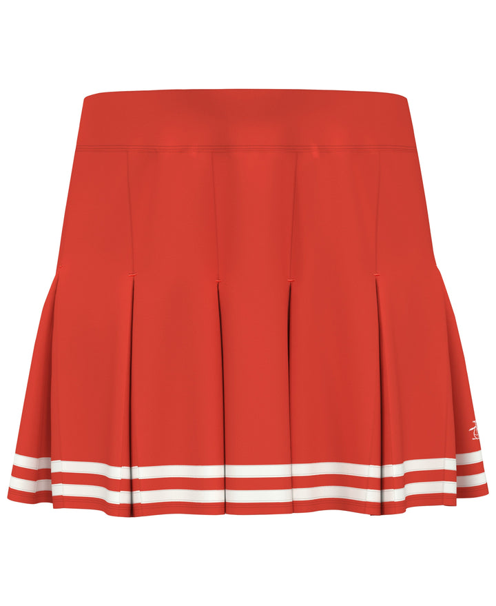 Women's 13" Contrast Hem Pleated Tennis Skort (Fiesta) 