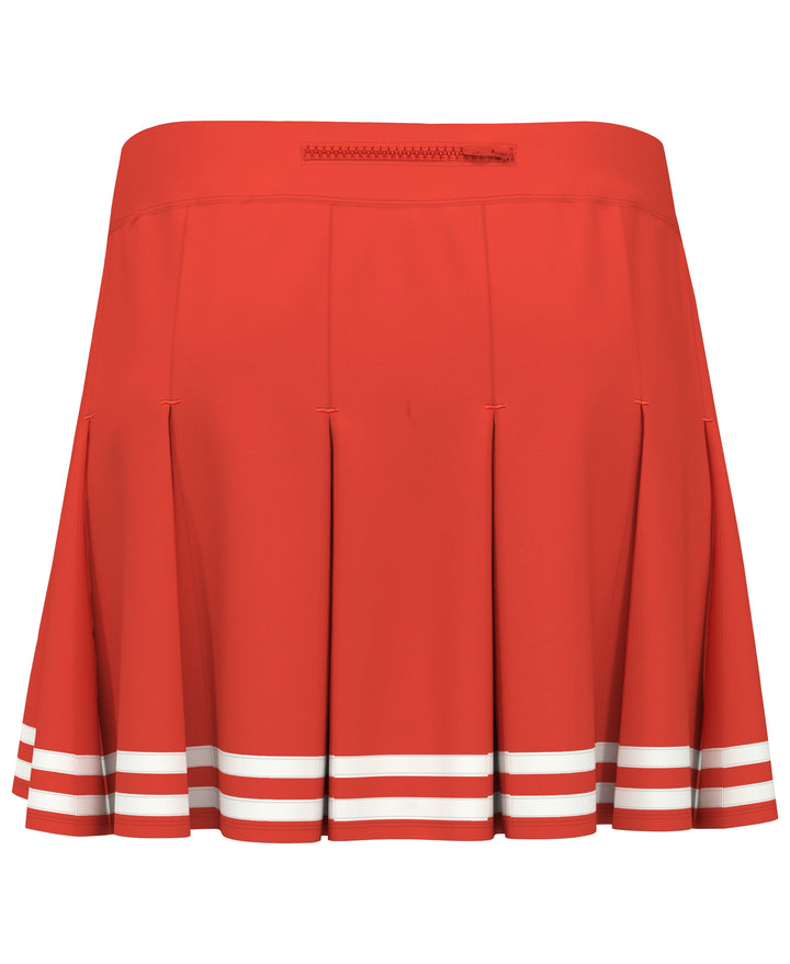 Women's 13" Contrast Hem Pleated Tennis Skort (Fiesta) 