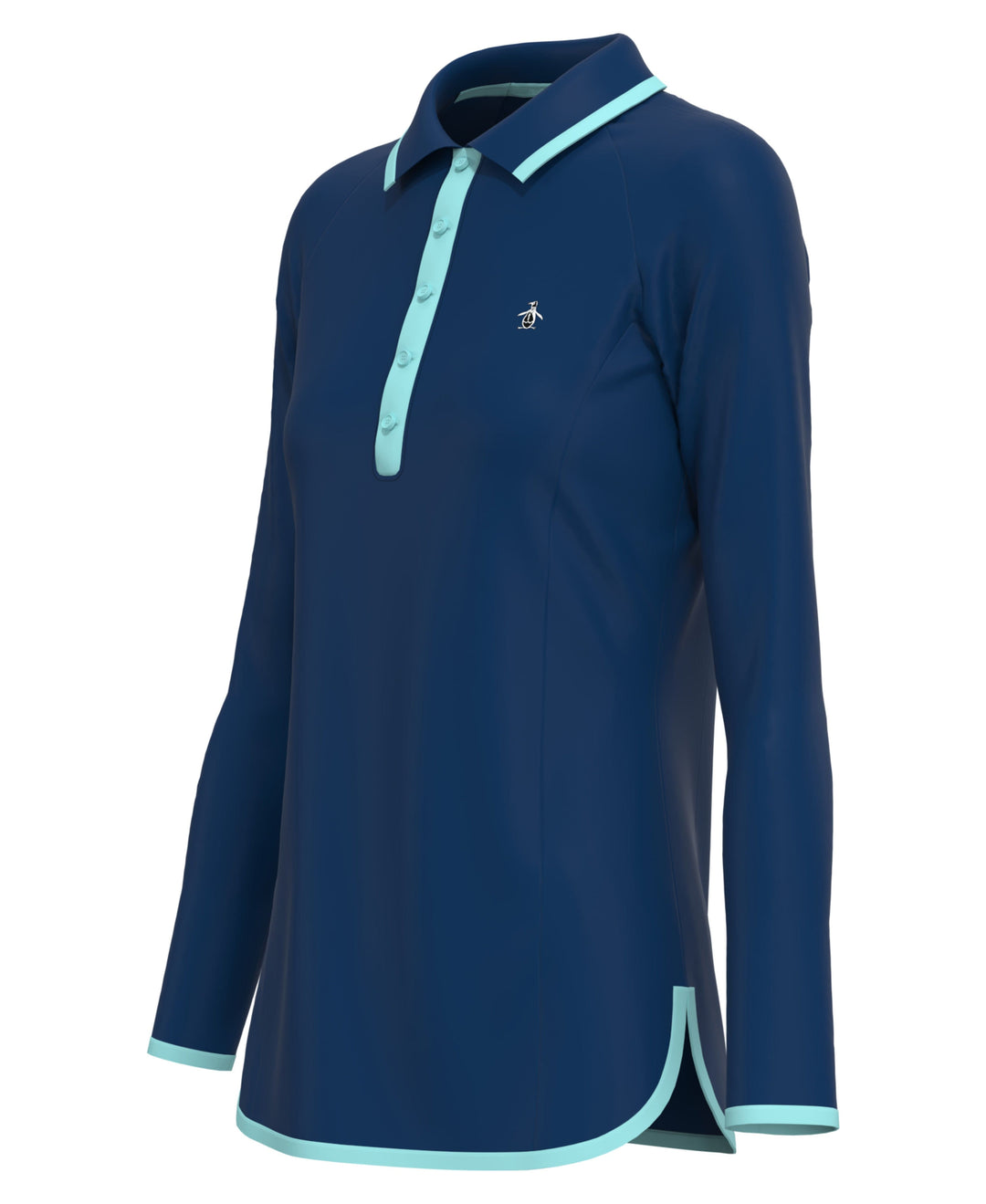 Contrast Rounded Hem Golf Polo (Blueberry Pancake) 