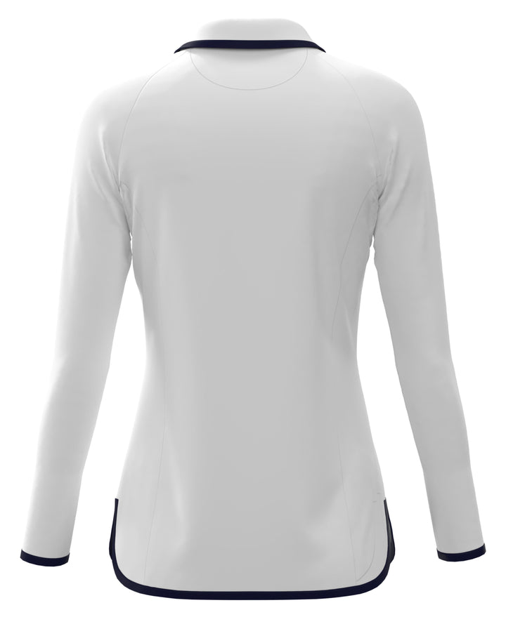 Contrast Rounded Hem Golf Polo (Bright White) 