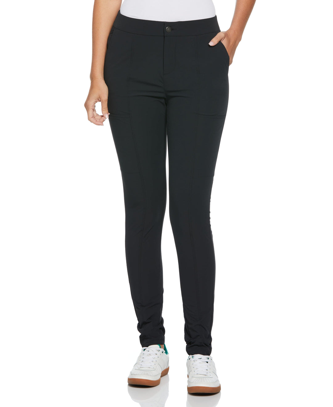 Womens Essential Dobby Back Slim Golf Trouser (Caviar) 