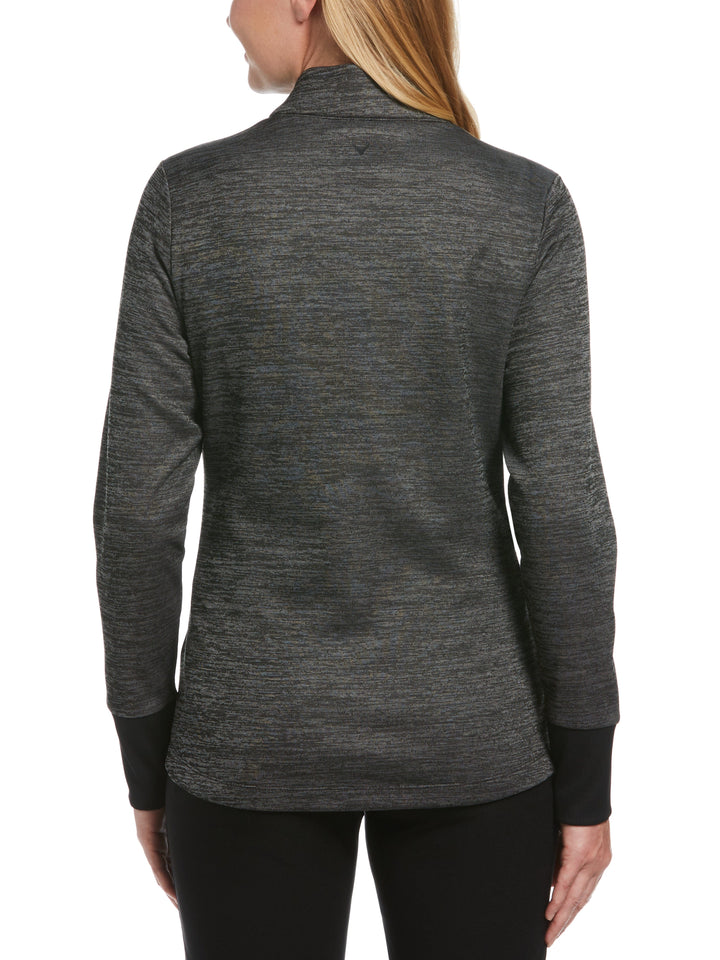 Womens Dual Action Fleece Sweater (Black Heather) 