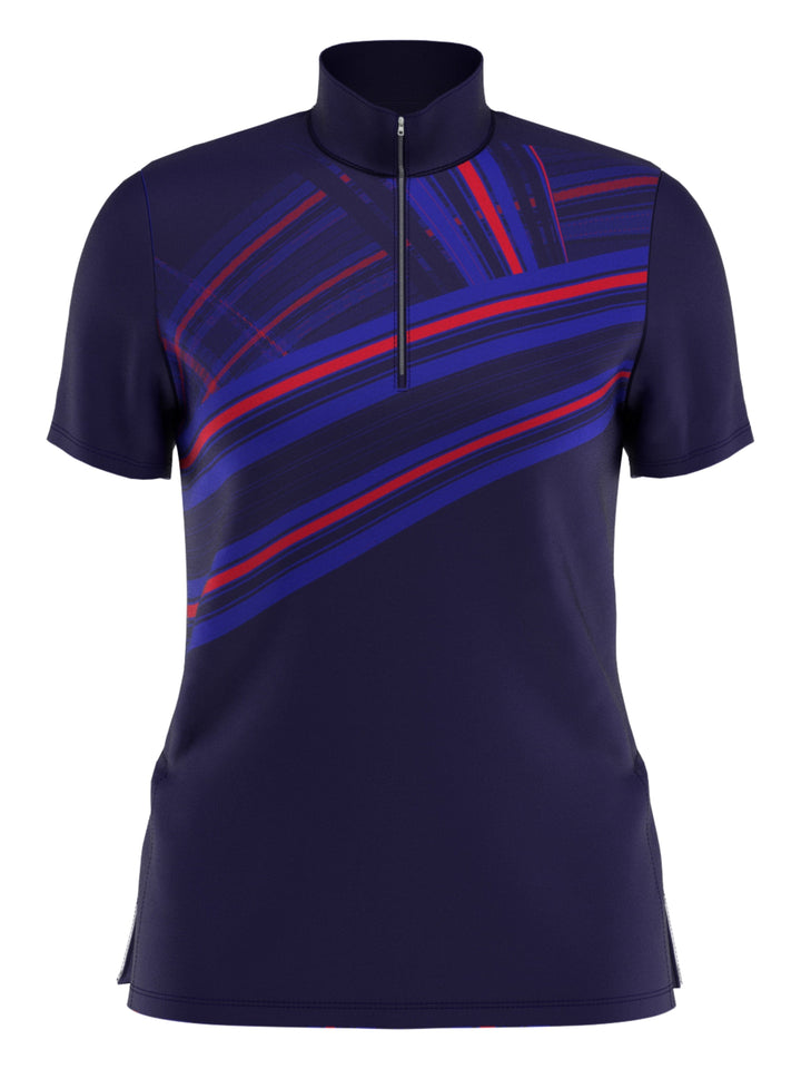 Women's Engineered Stripe Ski Line Print Polo