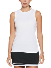 Essential Ribbed Tennis Tank Top (Bright White) 