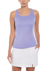 Essential Solid Tennis Tank with Mesh Front Panel (Deep Periwinkle) 