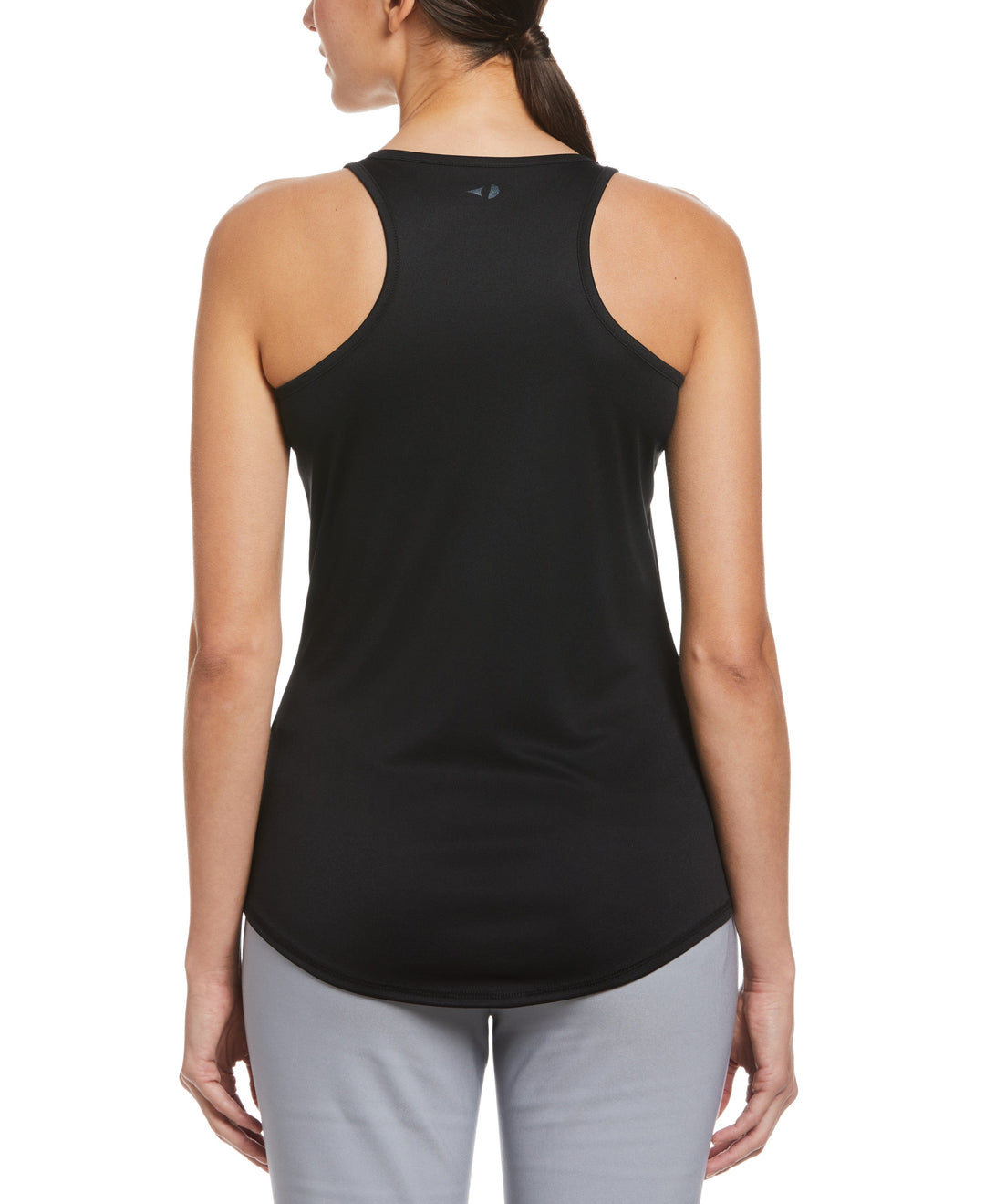 Essential Solid Tennis Tank with Mesh Front Panel (Caviar) 