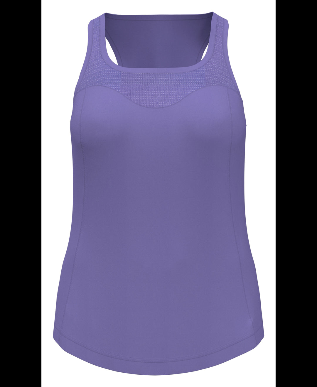 Essential Solid Tennis Tank with Mesh Front Panel (Deep Periwinkle) 