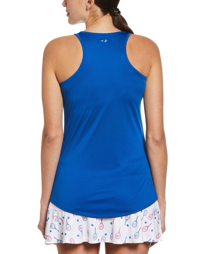Essential Solid Tennis Tank with Mesh Front Panel (Lapis Blue) 