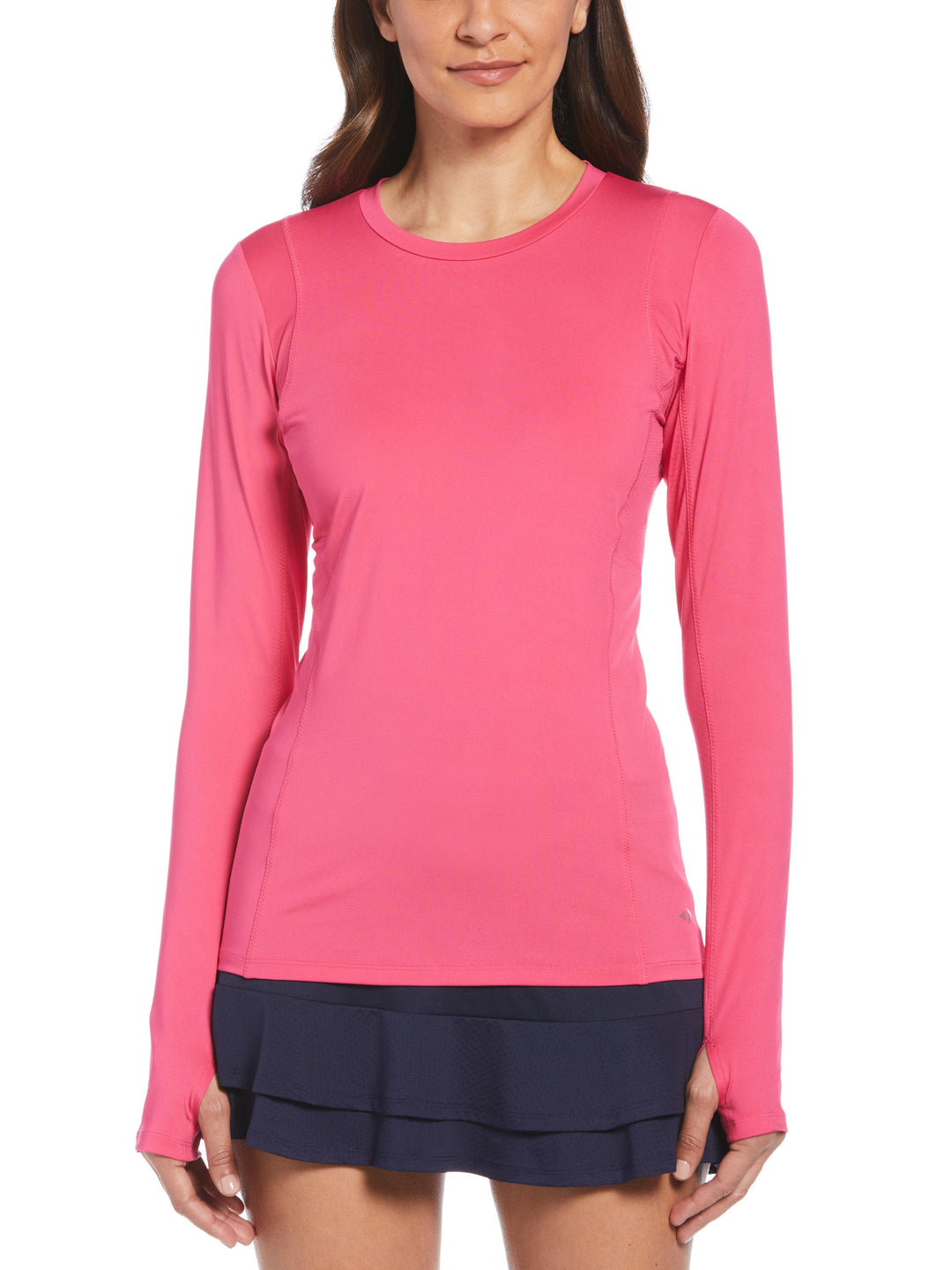 Fashion Sun Protection Tennis Shirt with Thumbholes (Beetroot Purple) 