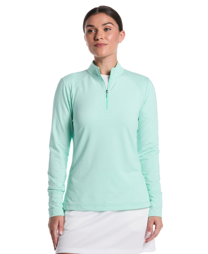 Feeder Stripe 1/4 Zip Golf Shirt (Ice Green) 