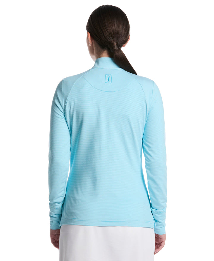 Feeder Stripe 1/4 Zip Golf Shirt (Blue Atoll) 