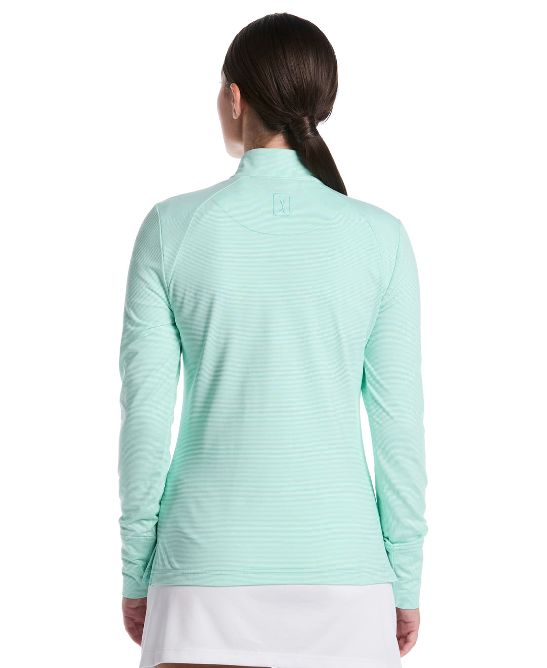 Feeder Stripe 1/4 Zip Golf Shirt (Ice Green) 