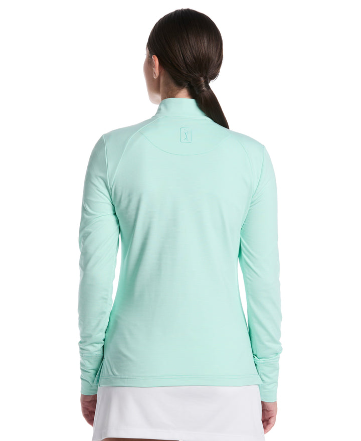 Feeder Stripe 1/4 Zip Golf Shirt (Ice Green) 