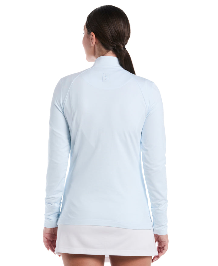 Feeder Stripe 1/4 Zip Golf Shirt (Ice Water/Bht Wht) 