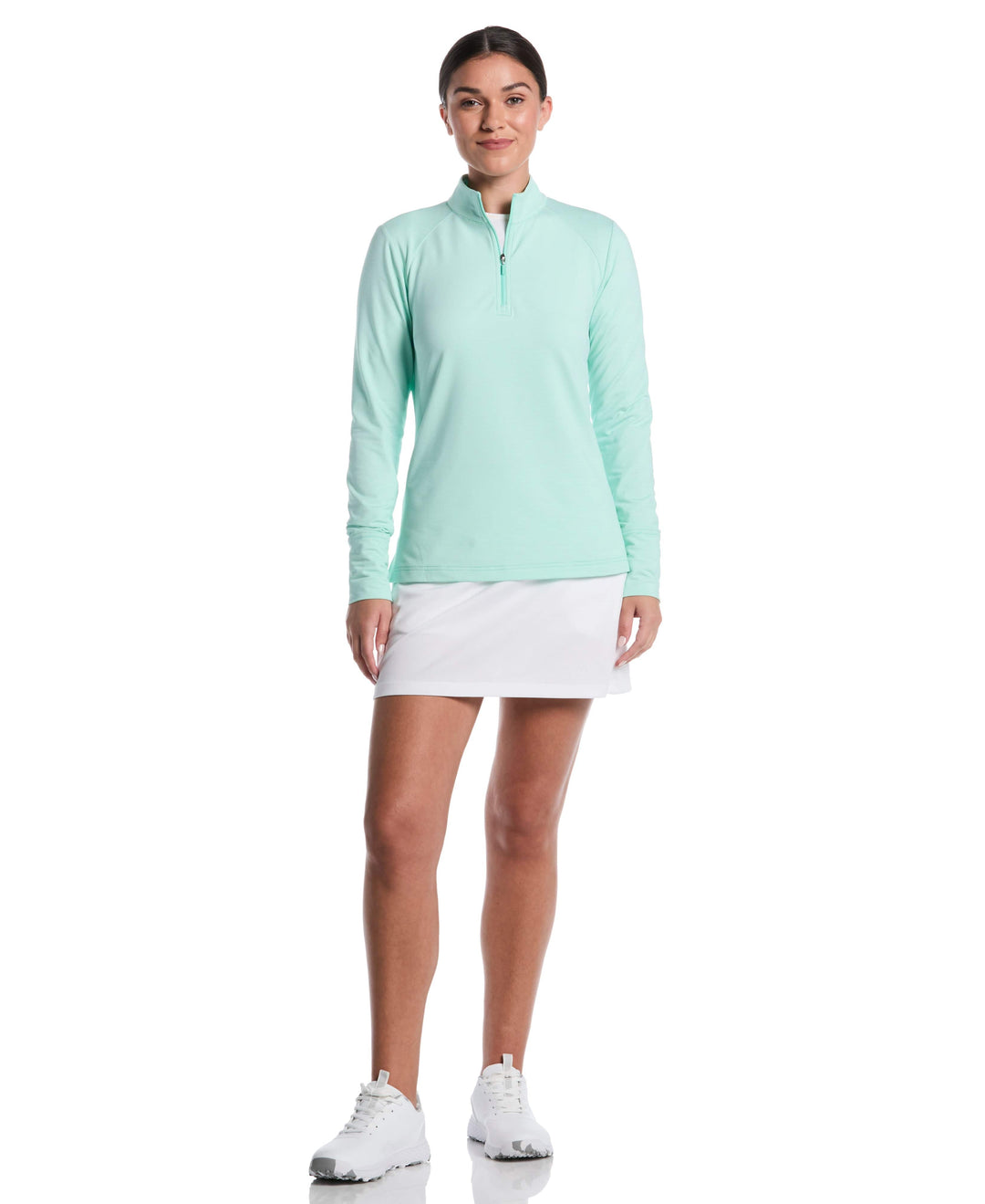 Feeder Stripe 1/4 Zip Golf Shirt (Ice Green) 